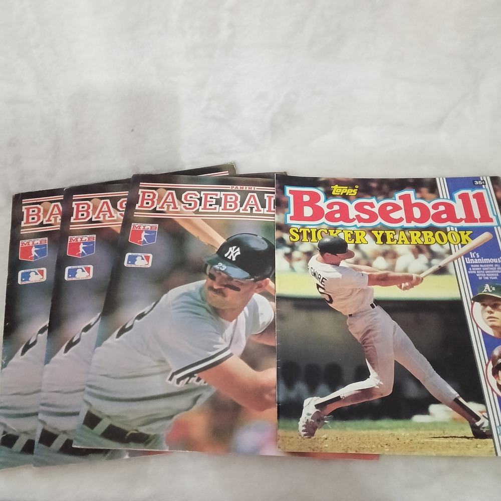 Vintage 1988 MLB Sticker Album Lot 4 Panini Topps Mark McGwire Cal Ripken Jr